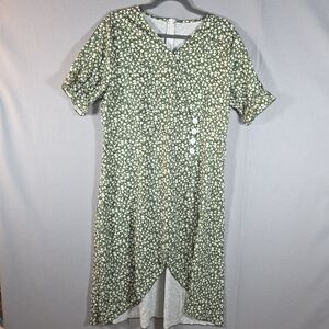 Womens Floral Green Wrap Dress Size 2XL NEW